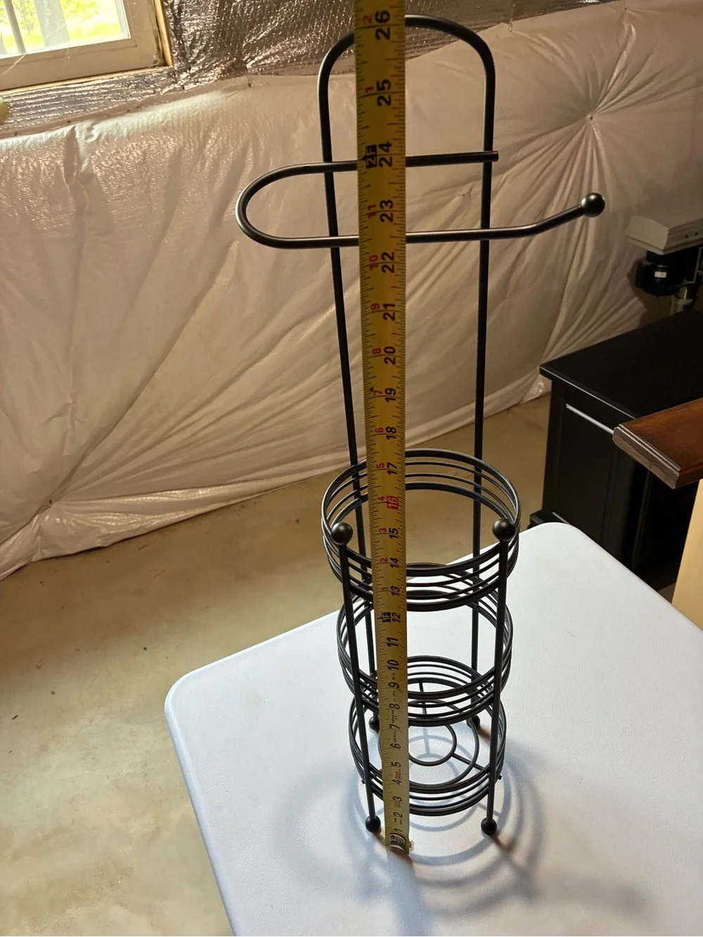 Black Iron/Metal Toilet Paper Holder EUC!